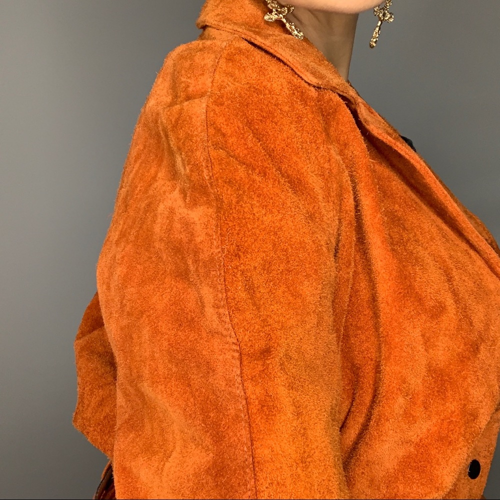 Vintage 1970s Anne Klein Burnt Orange Suede Jacket - Picture 2 of 5